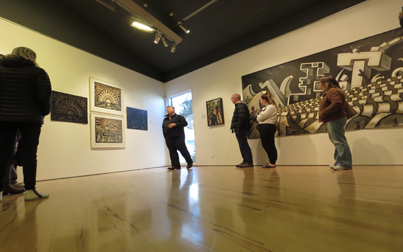 Inside an exhibition at the Percy Thomson Gallery